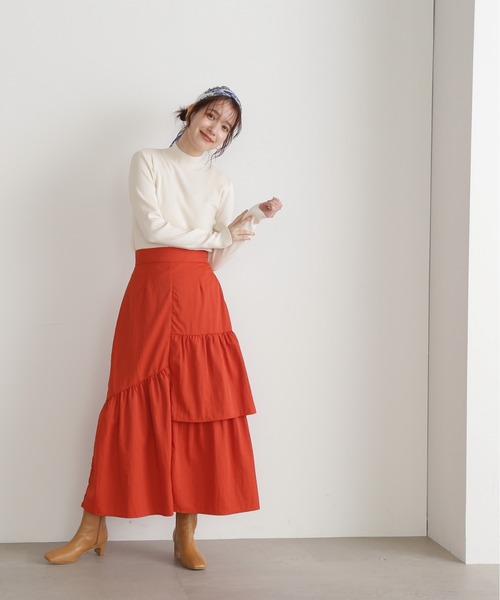 N.（N. Natural Beauty Basic）（エヌエヌナチュラルビューティーベーシック）の「【サスティナブル】◆総針ボトルネック長袖ニット（ニット/セーター・レディース・パープル/オフホワイト/ブラック/ブルー・MEDIUM）」の10枚目の写真