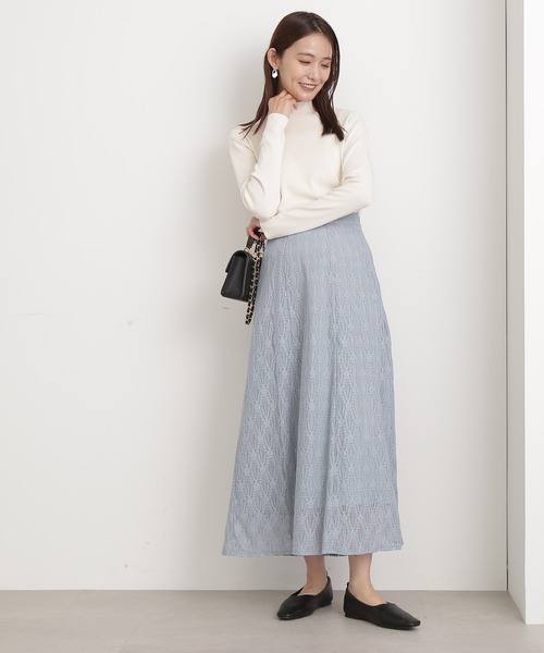 N.（N. Natural Beauty Basic）（エヌエヌナチュラルビューティーベーシック）の「【サスティナブル】◆総針ボトルネック長袖ニット（ニット/セーター・レディース・パープル/オフホワイト/ブラック/ブルー・MEDIUM）」の19枚目の写真