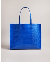 TED BAKER レザー　トートバッグ　白　水色 TED BAKER レザー トートバッグ 白 水色