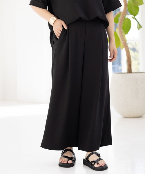 Elura（エルーラ）の「【小柄サイズ Elkotona】コトナサラサラサマーワイドパンツ（その他パンツ・レディース・ネイビー/ブラック/ホワイト/ダークネイビー/グリーン系その他/ブラック系その他/カーキ/ブルー系その他6/グレー系その他7・SMALL/MEDIUM）」の3枚目の写真