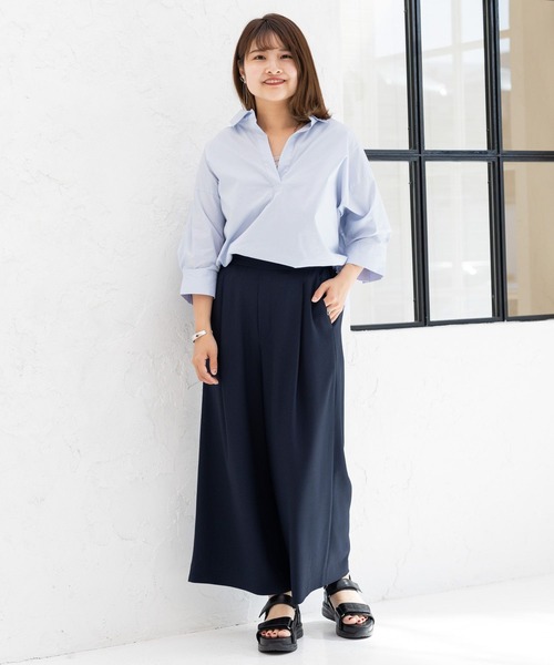 Elura（エルーラ）の「【小柄サイズ Elkotona】コトナサラサラサマーワイドパンツ（その他パンツ・レディース・ネイビー/ブラック/ホワイト/ダークネイビー/グリーン系その他/ブラック系その他/カーキ/ブルー系その他6/グレー系その他7・SMALL/MEDIUM）」の16枚目の写真