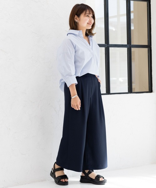 Elura（エルーラ）の「【小柄サイズ Elkotona】コトナサラサラサマーワイドパンツ（その他パンツ・レディース・ネイビー/ブラック/ホワイト/ダークネイビー/グリーン系その他/ブラック系その他/カーキ/ブルー系その他6/グレー系その他7・SMALL/MEDIUM）」の15枚目の写真