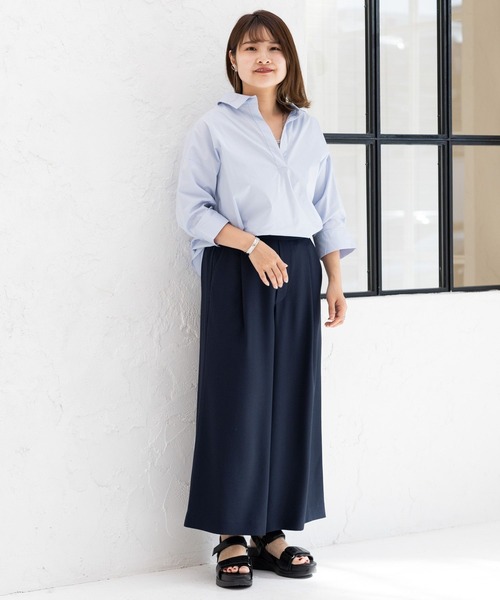 Elura（エルーラ）の「【小柄サイズ Elkotona】コトナサラサラサマーワイドパンツ（その他パンツ・レディース・ネイビー/ブラック/ホワイト/ダークネイビー/グリーン系その他/ブラック系その他/カーキ/ブルー系その他6/グレー系その他7・SMALL/MEDIUM）」の14枚目の写真