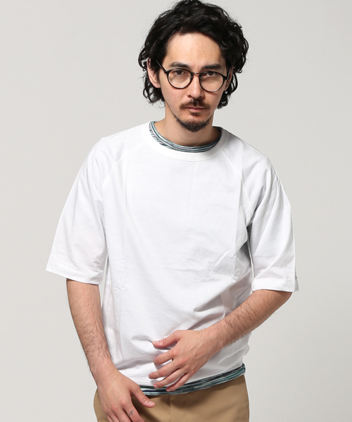 EDIFICE（エディフィス）の「◇50/- シルケットウラケ ラグラン5ブソデスウエット（Tシャツ/カットソー・メンズ・チャコールグレー/ネイビー/ホワイト・46/48/44）」の22枚目の写真