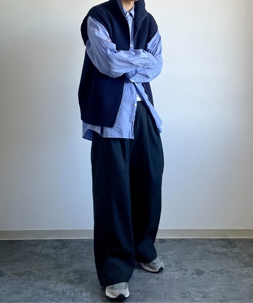 y/m by れぽすけ（イムバイレポスケ）の「Wジップニットベスト（ニット/セーター・メンズ・ブラック/ネイビー・FREE）」の6枚目の写真