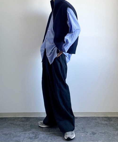 y/m by れぽすけ（イムバイレポスケ）の「Wジップニットベスト（ニット/セーター・メンズ・ブラック/ネイビー・FREE）」の8枚目の写真