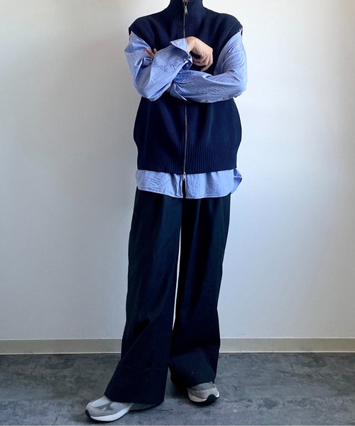 y/m by れぽすけ（イムバイレポスケ）の「Wジップニットベスト（ニット/セーター・メンズ・ブラック/ネイビー・FREE）」の10枚目の写真
