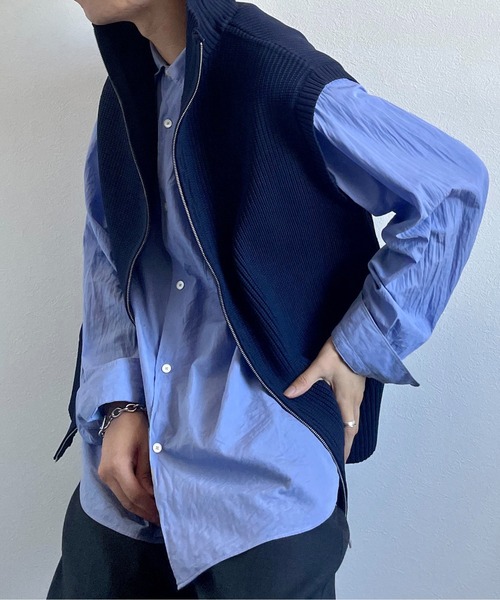 y/m by れぽすけ（イムバイレポスケ）の「Wジップニットベスト（ニット/セーター・メンズ・ブラック/ネイビー・FREE）」の19枚目の写真