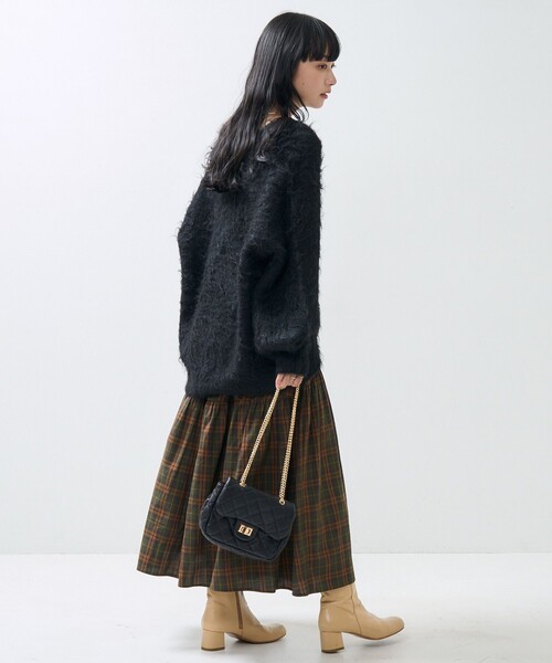 FREAK'S STORE(フリークスストア)の「シャギーニット Vネック カーディガン(カーディガン/ボレロ・レディース・ベージュ/ブラック/サックスブルー/ライトグレー/ピンク・フリ-)」の15枚目の写真