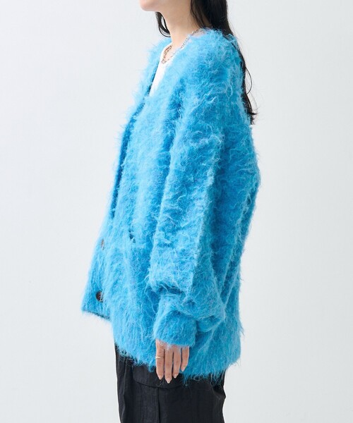 FREAK'S STORE(フリークスストア)の「シャギーニット Vネック カーディガン(カーディガン/ボレロ・レディース・ベージュ/ブラック/サックスブルー/ライトグレー/ピンク・フリ-)」の11枚目の写真