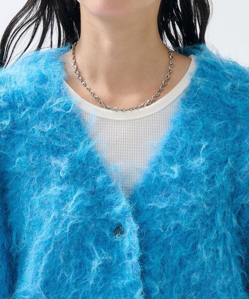 FREAK'S STORE(フリークスストア)の「シャギーニット Vネック カーディガン(カーディガン/ボレロ・レディース・ベージュ/ブラック/サックスブルー/ライトグレー/ピンク・フリ-)」の9枚目の写真