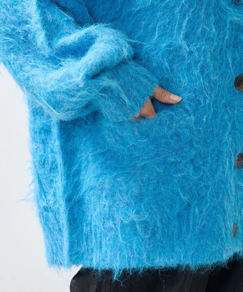 FREAK'S STORE(フリークスストア)の「シャギーニット Vネック カーディガン(カーディガン/ボレロ・レディース・ベージュ/ブラック/サックスブルー/ライトグレー/ピンク・フリ-)」の8枚目の写真