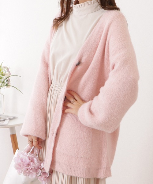 美品 MACHATT シャギーモヘヤニットカーディガン MACHATT マチャット シャギーモヘアニットカーディガン レディース