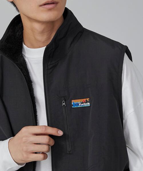 coen（コーエン）の「＜Parknik＞リバーシブルナイロンボアベスト（ベスト・メンズ・ブラック/オリーブ・XL/L/M/S）」の3枚目の写真