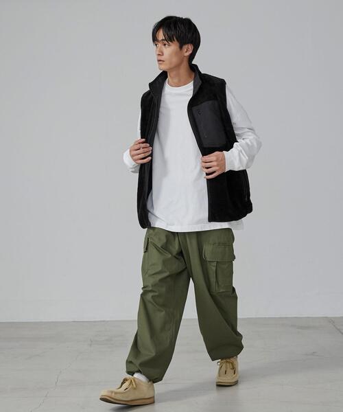 coen（コーエン）の「＜Parknik＞リバーシブルナイロンボアベスト（ベスト・メンズ・ブラック/オリーブ・XL/L/M/S）」の10枚目の写真