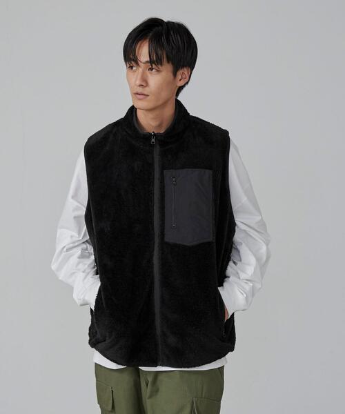 coen（コーエン）の「＜Parknik＞リバーシブルナイロンボアベスト（ベスト・メンズ・ブラック/オリーブ・XL/L/M/S）」の11枚目の写真