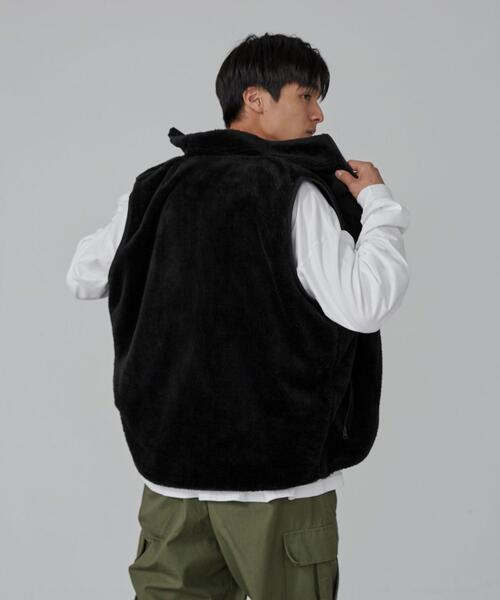 coen（コーエン）の「＜Parknik＞リバーシブルナイロンボアベスト（ベスト・メンズ・ブラック/オリーブ・XL/L/M/S）」の13枚目の写真