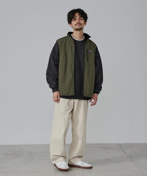 coen（コーエン）の「＜Parknik＞リバーシブルナイロンボアベスト（ベスト・メンズ・ブラック/オリーブ・XL/L/M/S）」の15枚目の写真