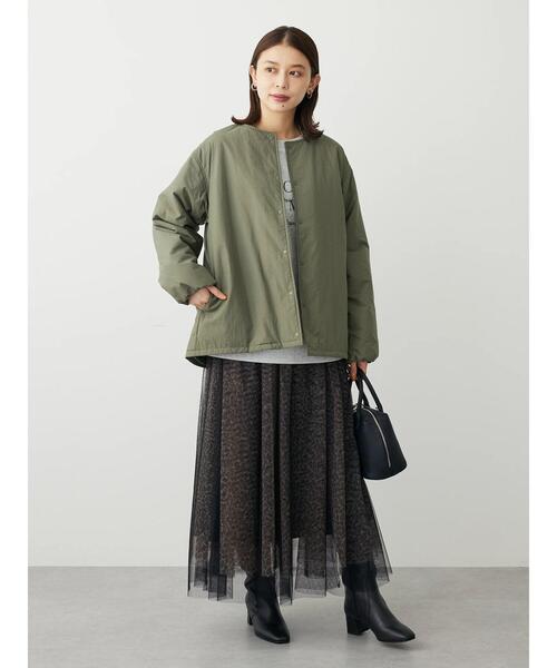 Green　Parks（グリーンパークス）の「SET2点 リバーシブルチュールスカート+ペチスカート（スカート・レディース・レオパード/グリーン/ネイビー・FREE）」の4枚目の写真