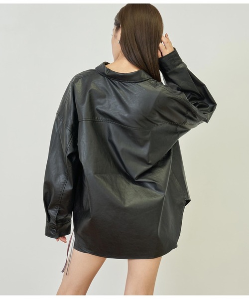 ANAP（アナップ）の「フェイクレザーCPOジャケット（ライダースジャケット・レディース・ブラウン/ブラック・FREE）」の13枚目の写真