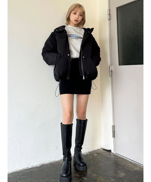 EMODA（エモダ）の「チューズラインロゴスカート【セットアップ着用可能】（スカート・レディース・ブラック/グリーン/ベージュ/ネイビー・FREE）」の10枚目の写真