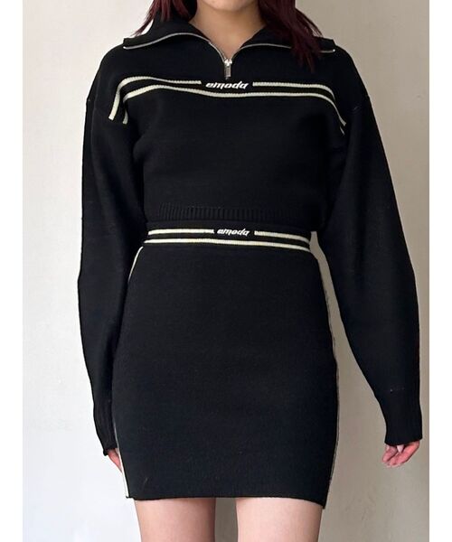 EMODA（エモダ）の「チューズラインロゴスカート【セットアップ着用可能】（スカート・レディース・ブラック/グリーン/ベージュ/ネイビー・FREE）」の13枚目の写真