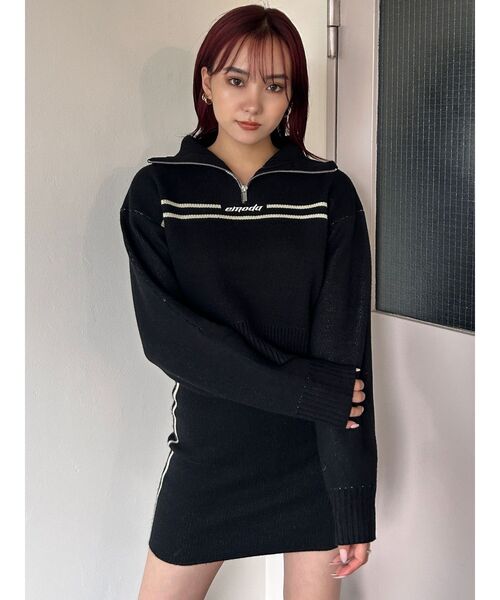 EMODA（エモダ）の「チューズラインロゴスカート【セットアップ着用可能】（スカート・レディース・ブラック/グリーン/ベージュ/ネイビー・FREE）」の14枚目の写真