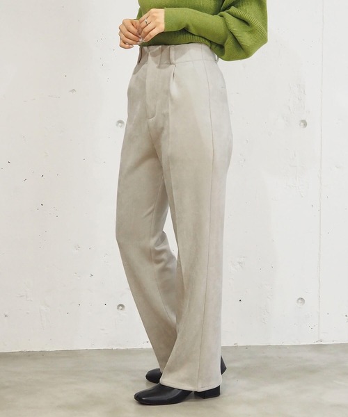 tiptop(ティップトップ)の「【2サイズ展開/web限定Sサイズあり】スエポンセンタープレスセミフレアパンツ(スラックス・レディース・チャコールグレー/ブルー/アイボリー/ブラック・S/M)」の7枚目の写真