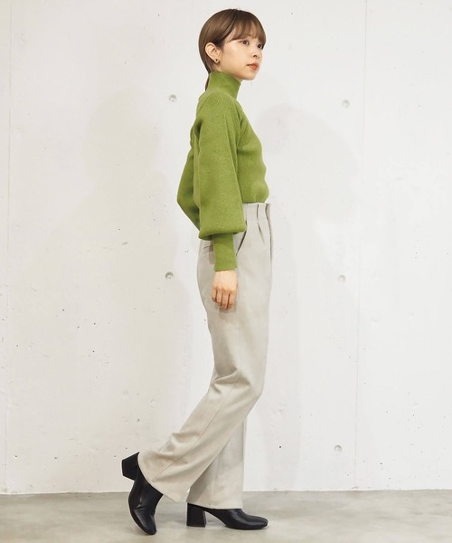 tiptop(ティップトップ)の「【2サイズ展開/web限定Sサイズあり】スエポンセンタープレスセミフレアパンツ(スラックス・レディース・チャコールグレー/ブルー/アイボリー/ブラック・S/M)」の11枚目の写真