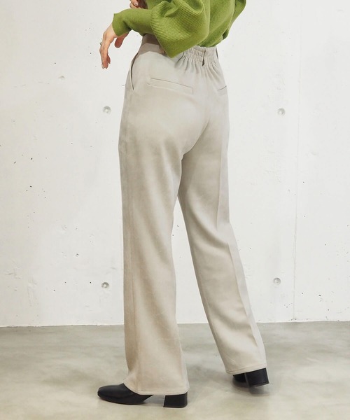 tiptop(ティップトップ)の「【2サイズ展開/web限定Sサイズあり】スエポンセンタープレスセミフレアパンツ(スラックス・レディース・チャコールグレー/ブルー/アイボリー/ブラック・S/M)」の12枚目の写真