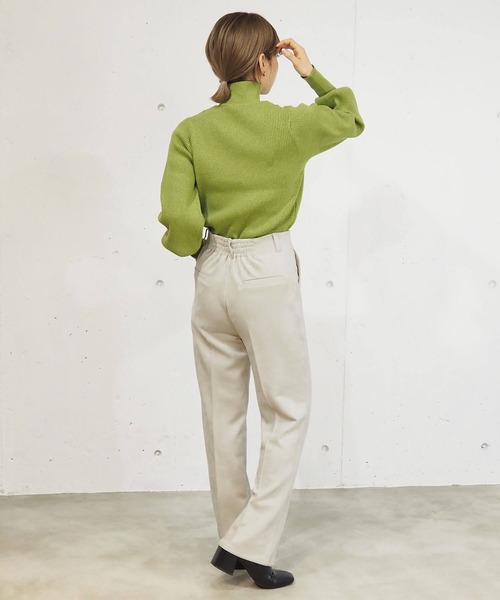 tiptop(ティップトップ)の「【2サイズ展開/web限定Sサイズあり】スエポンセンタープレスセミフレアパンツ(スラックス・レディース・チャコールグレー/ブルー/アイボリー/ブラック・S/M)」の14枚目の写真