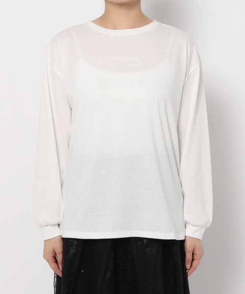 mysty woman（ミスティウーマン）の「ロゴ刺繍ロンT　986353（Tシャツ/カットソー・レディース・ブラック/オフホワイト/ライトベージュ・FREE）」の17枚目の写真