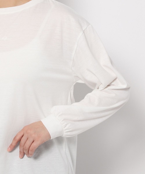 mysty woman（ミスティウーマン）の「ロゴ刺繍ロンT　986353（Tシャツ/カットソー・レディース・ブラック/オフホワイト/ライトベージュ・FREE）」の21枚目の写真