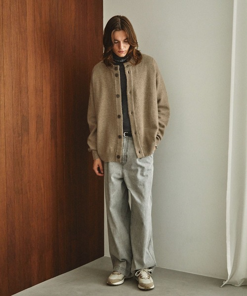 「EMMA CLOTHES」アッシュブラウン モヘアライク カーディガン EMMA CLOTHES」アッシュブラウン モヘアライク カーディガン