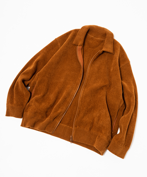 crepuscule(クレプスキュール)の「【CREPUSCULE / クレプスキュール】Corduroy Zip Blouson(カーディガン/ボレロ・メンズ・ブラック/キャメル・1/2)」の4枚目の写真