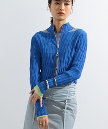 Ray BEAMS | Ray BEAMS / シアー ショルダー ジップ カーディガン(カーディガン/ボレロ)