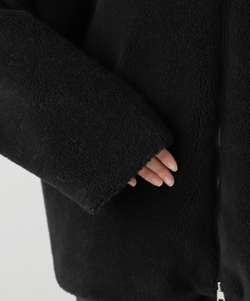 AP STUDIO（エーピーストゥディオ）の「【FORTE DEI MARMI COUTURE】別注 boa hoodie coat（ブルゾン・レディース・ブラック・FREE）」の13枚目の写真