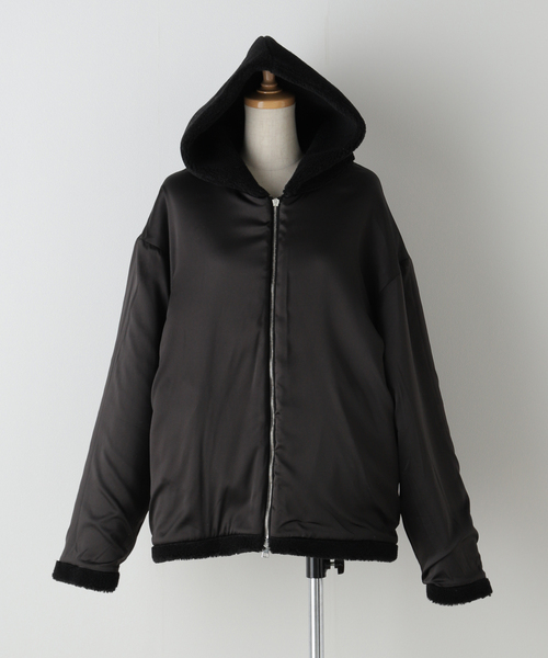 AP STUDIO（エーピーストゥディオ）の「【FORTE DEI MARMI COUTURE】別注 boa hoodie coat（ブルゾン・レディース・ブラック・FREE）」の17枚目の写真