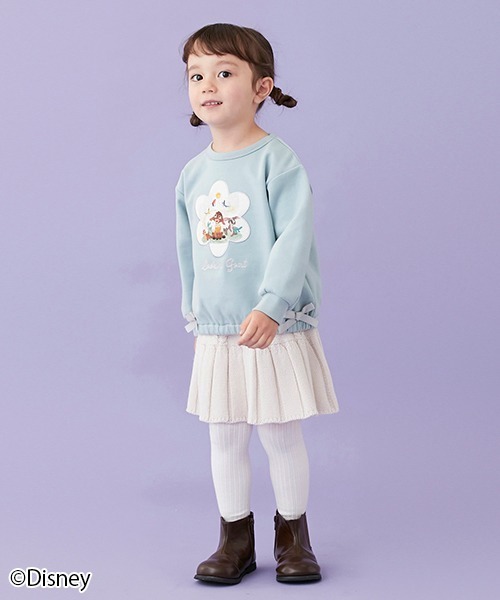 petit main（プティマイン）の「ニットプリーツスカパン（スカート・キッズ・アイボリー/ネイビー/モスグリーン/モカ・M/L/S）」の2枚目の写真