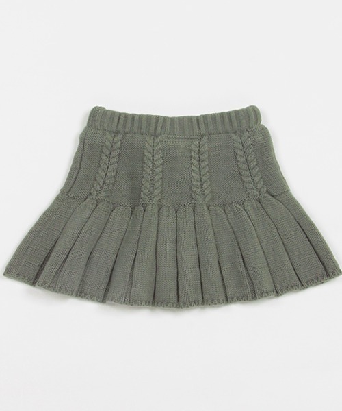 petit main（プティマイン）の「ニットプリーツスカパン（スカート・キッズ・アイボリー/ネイビー/モスグリーン/モカ・M/L/S）」の6枚目の写真