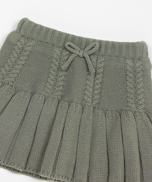 petit main（プティマイン）の「ニットプリーツスカパン（スカート・キッズ・アイボリー/ネイビー/モスグリーン/モカ・M/L/S）」の7枚目の写真
