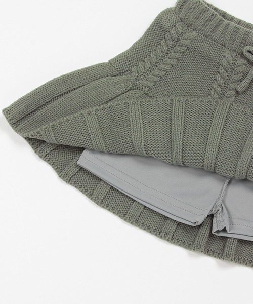 petit main（プティマイン）の「ニットプリーツスカパン（スカート・キッズ・アイボリー/ネイビー/モスグリーン/モカ・M/L/S）」の9枚目の写真