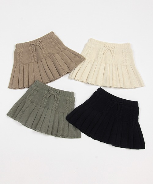 petit main（プティマイン）の「ニットプリーツスカパン（スカート・キッズ・アイボリー/ネイビー/モスグリーン/モカ・M/L/S）」の20枚目の写真