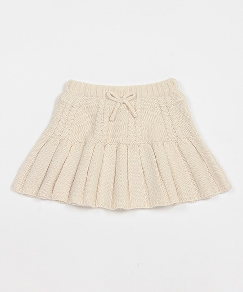 petit main（プティマイン）の「ニットプリーツスカパン（スカート・キッズ・アイボリー/ネイビー/モスグリーン/モカ・M/L/S）」の17枚目の写真