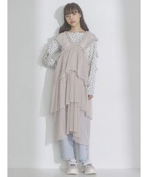 merry jenny | ラメフリルティアードシアーワンピース(ワンピース)