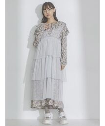 merry jenny | ラメフリルティアードシアーワンピース(ワンピース)