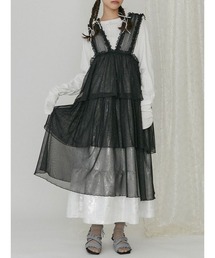 merry jenny | ラメフリルティアードシアーワンピース(ワンピース)