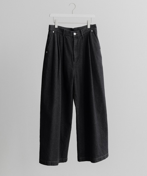 remer(リメール)の「loose tuck wide vintage wash denim PT / ルーズタックワイドヴィンテージウォッシュデニムパンツ 10.5 oz denim(デニムパンツ・メンズ・グレイッシュベージュ/ワンウォッシュ/サックスブルー・MEDIUM/SMALL/LARGE)」の21枚目の写真