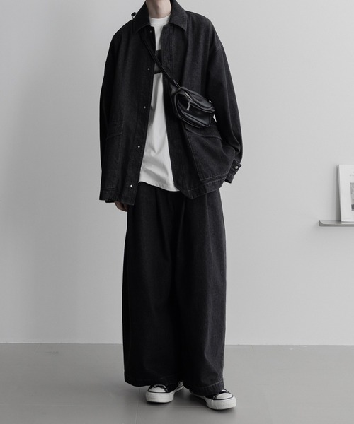 remer(リメール)の「loose tuck wide vintage wash denim PT / ルーズタックワイドヴィンテージウォッシュデニムパンツ 10.5 oz denim(デニムパンツ・メンズ・グレイッシュベージュ/ワンウォッシュ/サックスブルー・MEDIUM/SMALL/LARGE)」の16枚目の写真