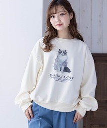 clear | 猫プリント裏起毛スウェット≪2023AW新作≫(Tシャツ/カットソー)